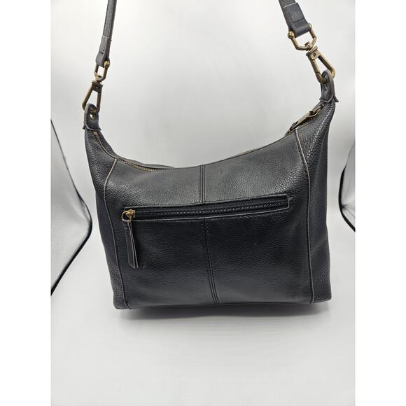 The Sak Women's Shoulder Bag Black Vegan Leather Zipper Pockets Medium - Picture 4 of 14